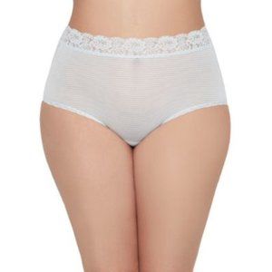 Vanity Fair NWT Clear Water Stripe Flattering Lace Brief 13281 7/L